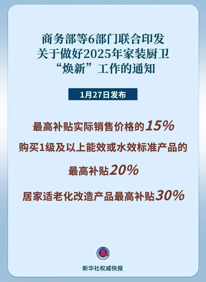 家装厨卫“焕新”补贴来啦绿色智能适老成重点(图1)