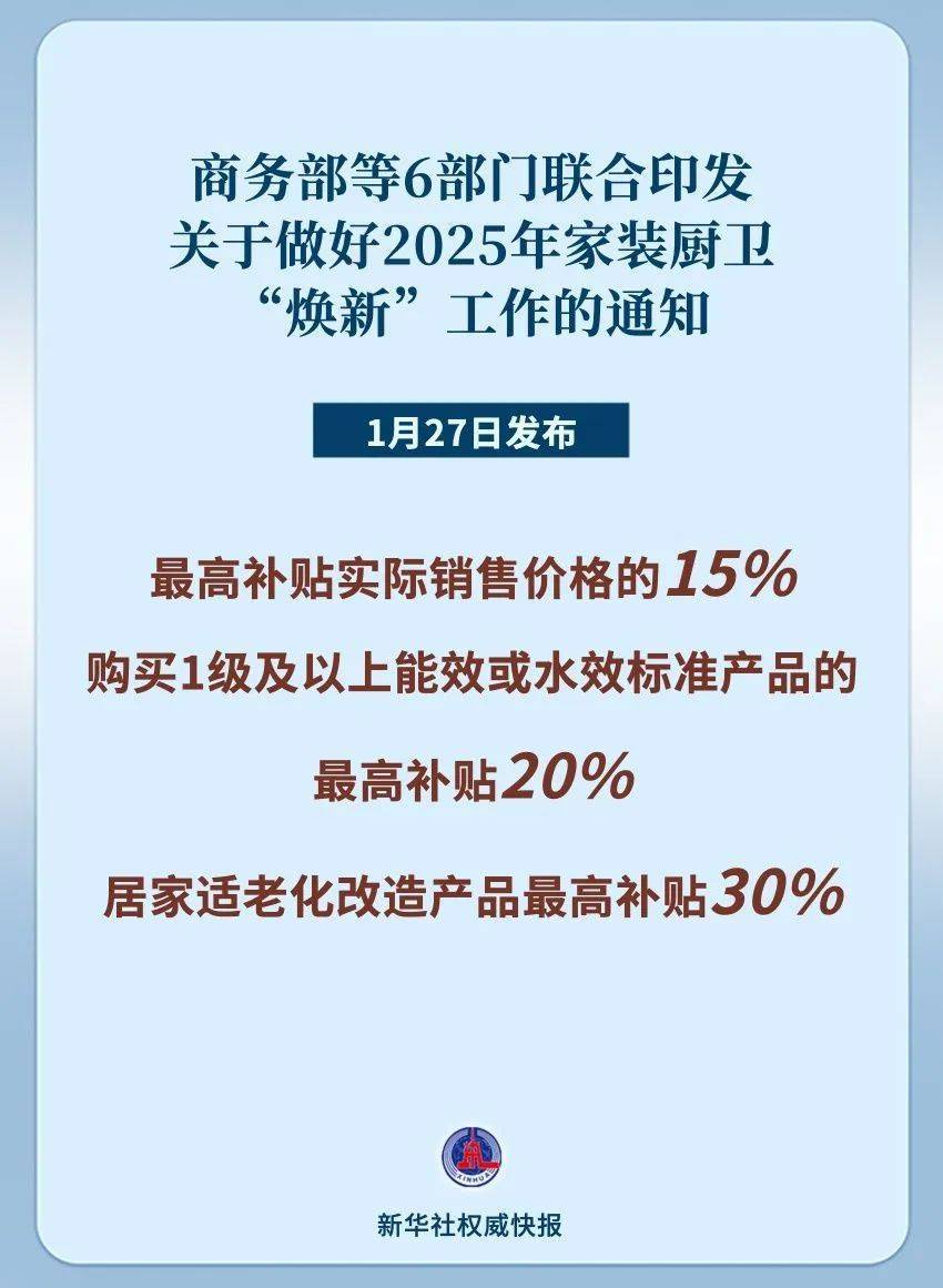 家装厨卫“焕新”补贴来啦绿色智能适老方向成重点(图1)